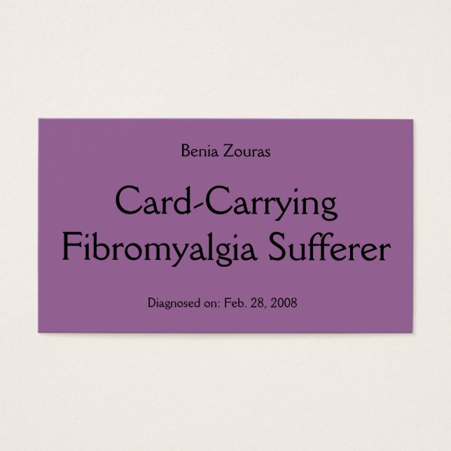 Kaart-dragende fibromyalgie lijdende Kaart (Voorkant)