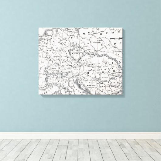 KAART: DUITSLAND EN OOSTENRIJK CANVAS AFDRUK (Insitu (Houten vloer))