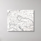 KAART: DUITSLAND EN OOSTENRIJK CANVAS AFDRUK (Voorkant)