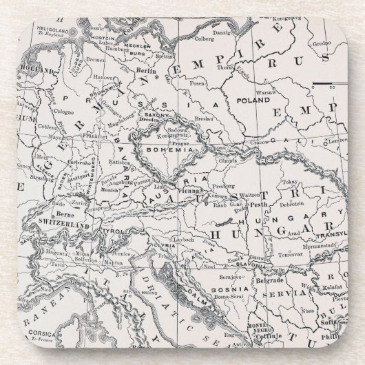 KAART: DUITSLAND EN OOSTENRIJK DRANKJES ONDERZETTER (Voorkant)