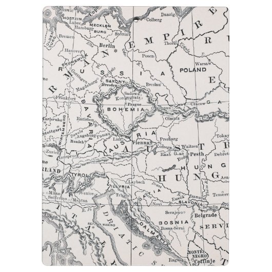KAART: DUITSLAND EN OOSTENRIJK KLEMBORD (Achterkant)