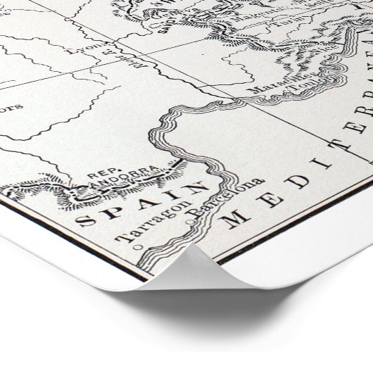 KAART: DUITSLAND EN OOSTENRIJK POSTER (Hoek)