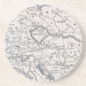 KAART: DUITSLAND EN OOSTENRIJK ZANDSTEEN ONDERZETTER (Voorkant)