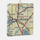  kaart Dunnellon Florida Keramisch Ornament (Rechts)