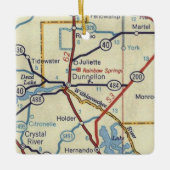  kaart Dunnellon Florida Keramisch Ornament (Voorkant)