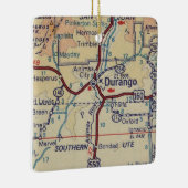  kaart Durango CO Keramisch Ornament (Rechts)