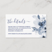 Kaart Dusty Blue Floral Website Info Enclosure (Voorkant)