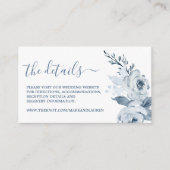 Kaart Dusty Blue Floral Website Info Enclosure (Voorkant)