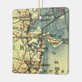 kaart Duxbury MA Keramisch Ornament (Links)