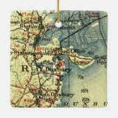 kaart Duxbury MA Keramisch Ornament (Achterkant)