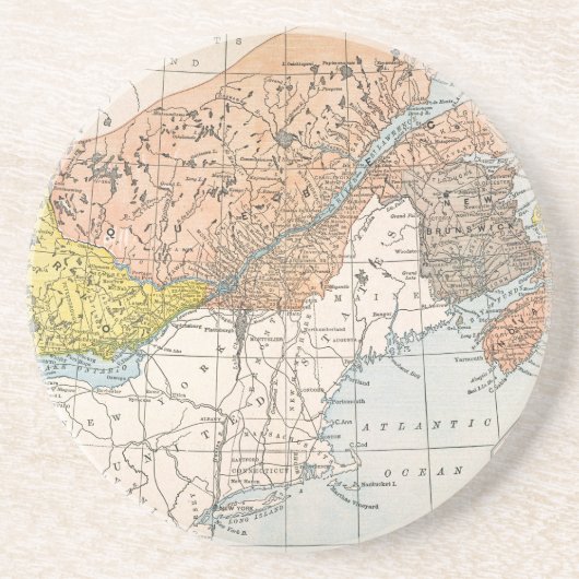 KAART: EASTERN CANADA ZANDSTEEN ONDERZETTER (Voorkant)