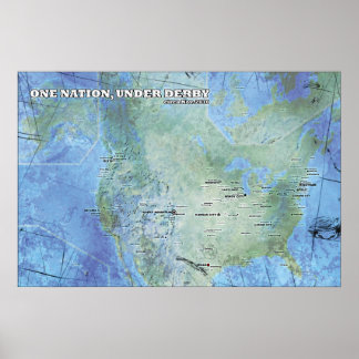 Kaart - één natie, onder Derby Poster