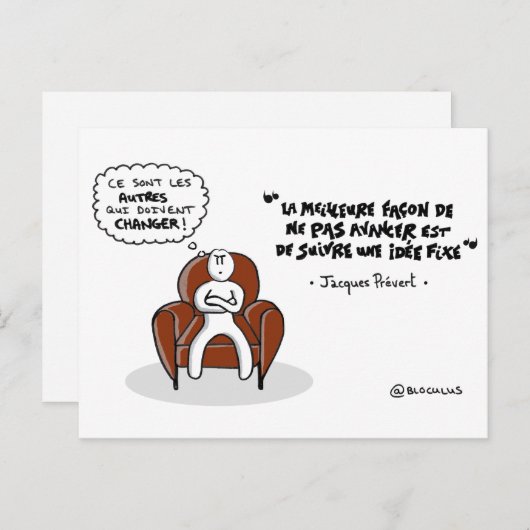 Kaart: "Een vast idee volgen..." Briefkaart (Voorkant / Achterkant)