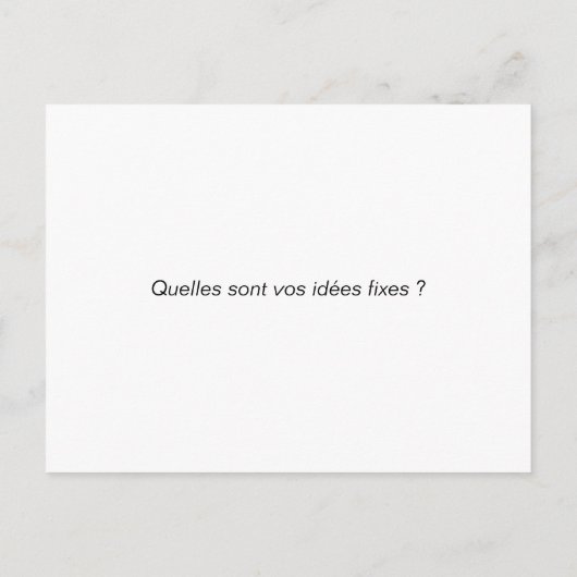 Kaart: "Een vast idee volgen..." Briefkaart (Achterkant)