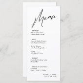 Kaart Eenvoudig en modern huwelijksmenu (Voorkant / Achterkant)