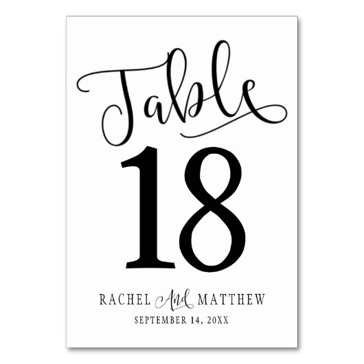 Kaart Eenvoudig en modern huwelijksnummer (Voorkant)