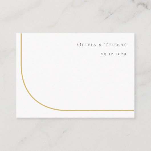 Kaart Eenvoudige Gold Arch Wedding Details Enclosu (Achterkant)