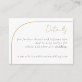 Kaart Eenvoudige Gold Arch Wedding Details Enclosu (Voorkant)