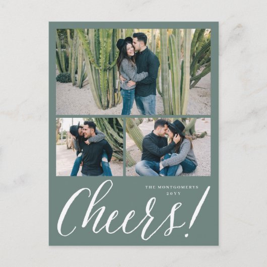 Kaart Eenvoudige scriptkalligrafie nieuwjaarsfoto (Voorkant)