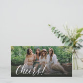 Kaart Eenvoudige scriptkalligrafie nieuwjaarsfoto (Staand voorkant)