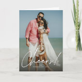 Kaart Eenvoudige scriptkalligrafie nieuwjaarsfoto (Voorkant)