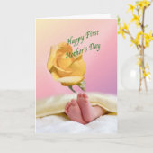 Kaart eerste Moederdag (Gele Bloem)