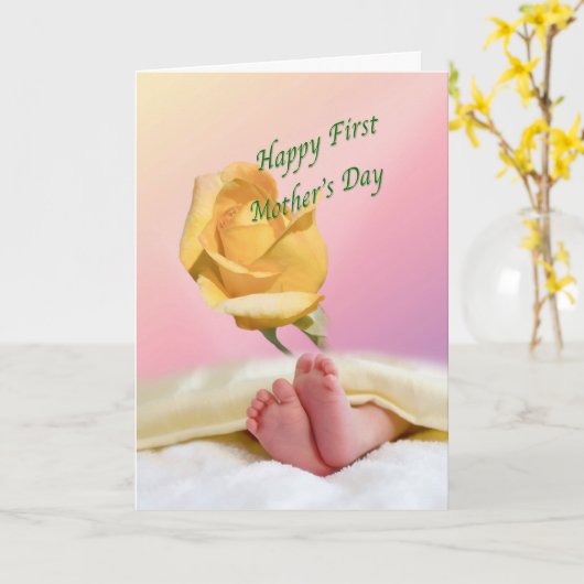 Kaart eerste Moederdag (Gele Bloem)