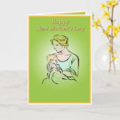 Kaart eerste Moederdag (Gele Bloem)