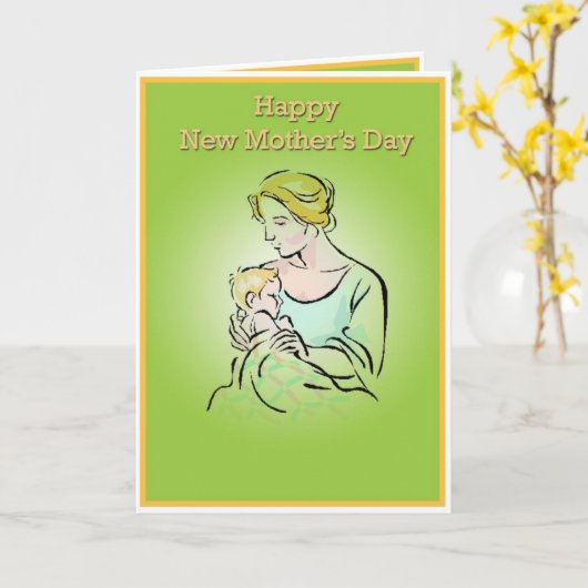 Kaart eerste Moederdag (Gele Bloem)