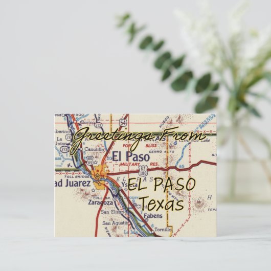 kaart El Paso TX (Staand voorkant)