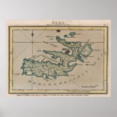 kaart Elba Italië (1800) Poster (Voorkant)