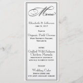 Kaart Elegant Black & White Script Wedding Menu (Voorkant)