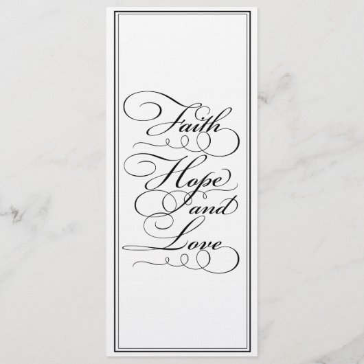 Kaart Elegant Black & White Script Wedding Menu (Achterkant)