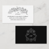 Kaart Elegant Black White Wedding Website (Voorkant / Achterkant)