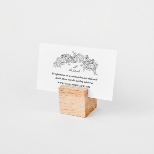 Kaart Elegant Black White Wedding Website