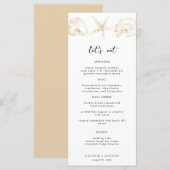 Kaart Elegant Gold Destination Wedding Menu (Voorkant / Achterkant)