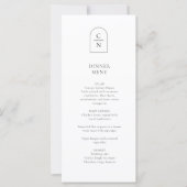Kaart Elegant Monogram Weddenschap-diner menu (Voorkant)