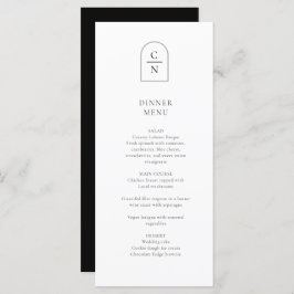 Kaart Elegant Monogram Weddenschap-diner menu