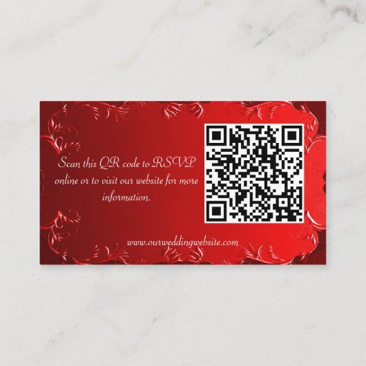 Kaart Elegant  Red Website Enclosure (Achterkant)