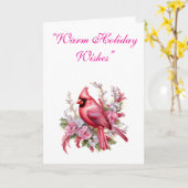 Kaart-Elegant Roze Kerst Kaart Collectie (Gele Bloem)