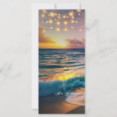 Kaart Elegant Sunset Beach Summer Wedding Menu (Achterkant)