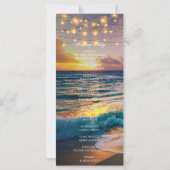 Kaart Elegant Sunset Beach Summer Wedding Programm (Achterkant)