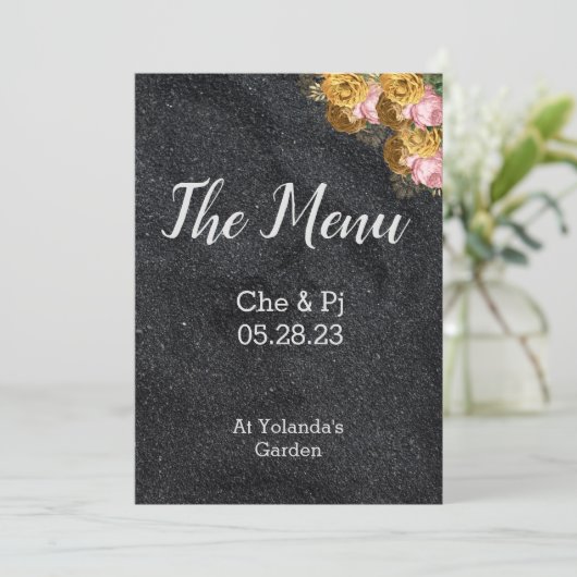 Kaart Elegant Wedding Table Menu (Staand voorkant)