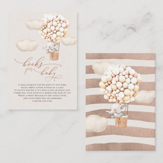 Kaart Elephant Balloon Baby Boeken Enclosure (Voorkant / Achterkant)