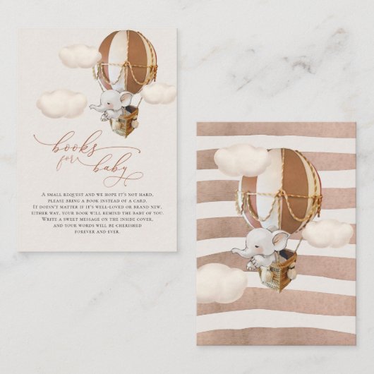 Kaart Elephant Balloon Baby Boeken Enclosure (Voorkant / Achterkant)