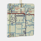  kaart Emmetsburg IA Keramisch Ornament (Rechts)