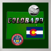 Kaart en afbeeldingstekst van Colorado Poster (Voorkant)