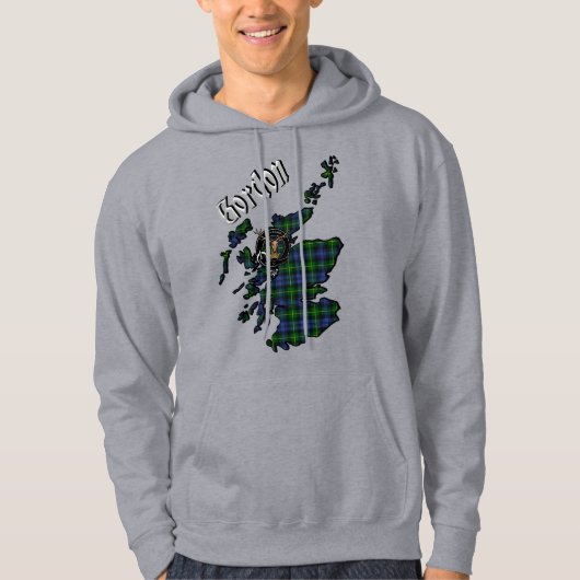 Kaart en badge van Gordon Tartan Hoodie (Voorkant)
