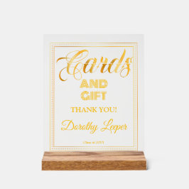 Kaart en cadeau Gouden aanraking Afstudeerfeest Acryl Bord