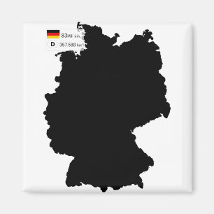 kaart en enkele feiten van Duitsland Magneet